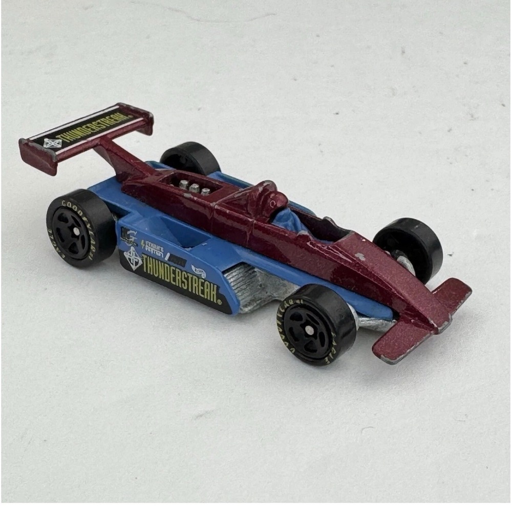 Hot Wheels Thunderstreak Maroon Blue Indy Race Car 1982‎ Mattel Goodyear Tires